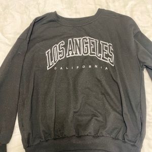 Los Angeles Black Pullover with Glitter Lettering